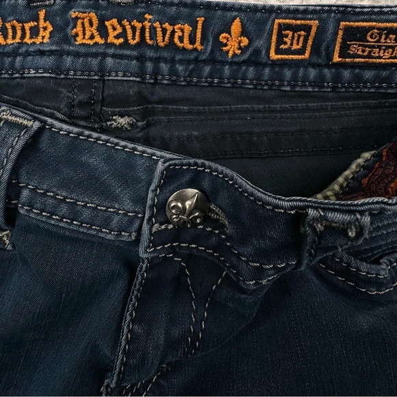 Rock Revival Gia Straight Jeans. Hem has been cut. RAW HEM 27” Inseam. 30” W - Picture 6 of 14
